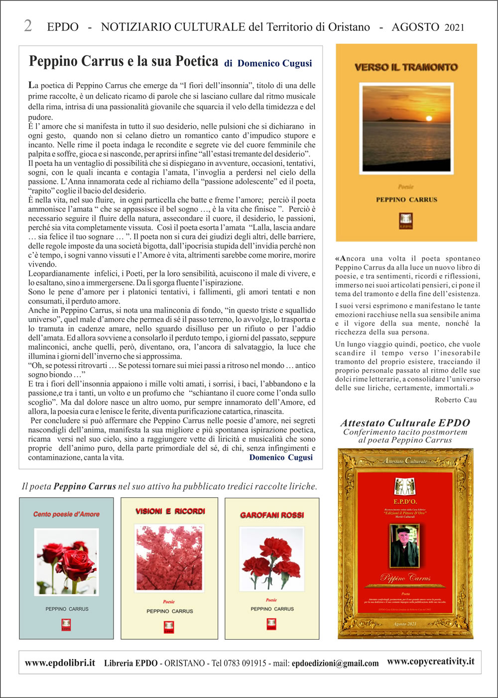 Notiziario Libri EPDO Oristano